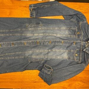 Midi Jean button down dress/jacket.
